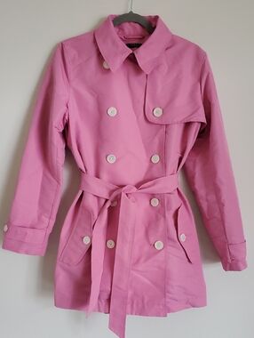 Lauren Ralph Lauren Pink Double-Breasted Trench with Belt